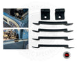 Bonnet bush kit for 40 series toyota landcruiser. Free view and installed view in the same image. 